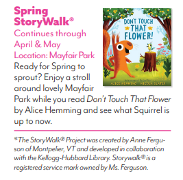 Spring Storywalk dates and location