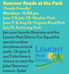 Dates & locations for storytimes at local parks