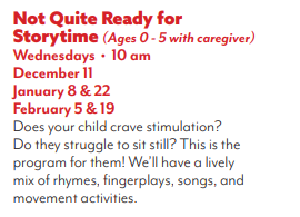 Text description of an alternative storytime program